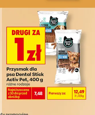 Przysmak dla psa Dental Stick Mini Activ Pet promocja w Biedronka