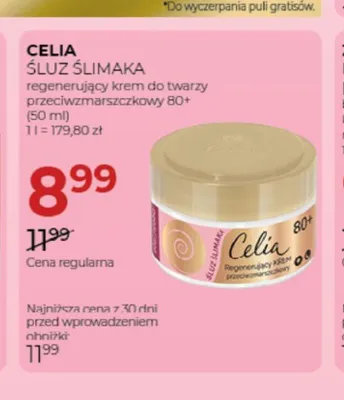 Regenerujący krem do twarzy przeciwzmarszczkowy 80+ Celia Śluz Ślimaka promocja w Drogerie Jawa