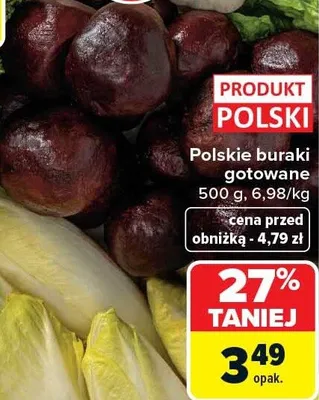 Buraki gotowane polskie promocja w Carrefour Market