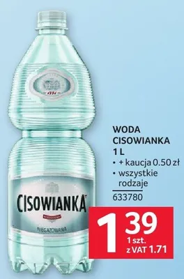 Woda Cisowianka 1 l promocja w Selgros