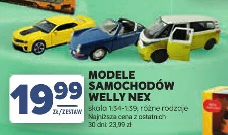Modele samochodów Welly Nex skala 1:34-1:39 promocja w Stokrotka