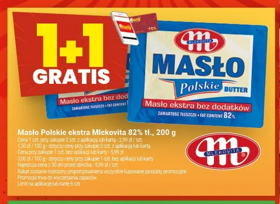 Masło Polskie ekstra Mlekovita 82% tł. promocja w Twój Market