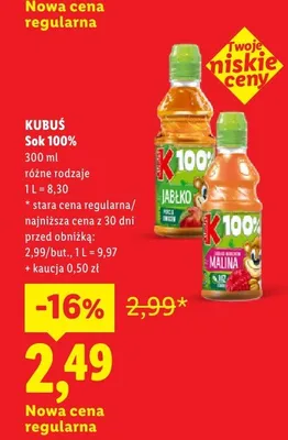 Sok 100% Kubuś promocja w Lidl