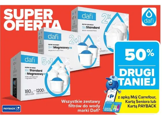 Zestaw filtrów do wody Dafi promocja w Carrefour