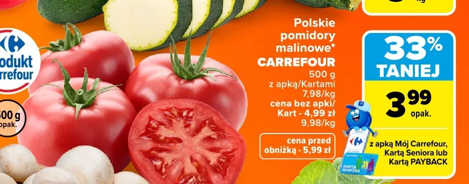 Pomidory malinowe Carrefour promocja w Carrefour