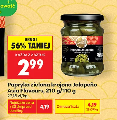Papryka zielona krojona Jalapeño Asia Flavours promocja w Biedronka