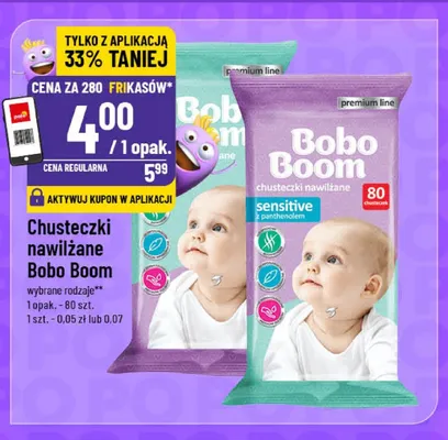Chusteczki nawilżane Bobo Boom Sensitive promocja w POLOmarket