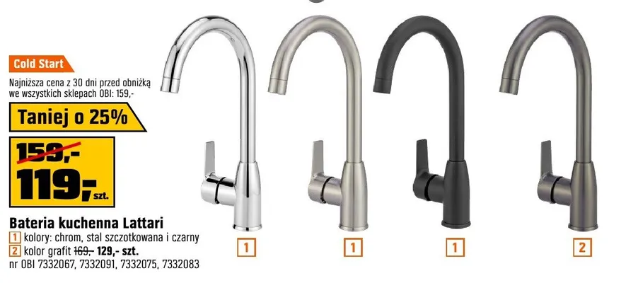 Bateria kuchenna lattari promocja w OBI