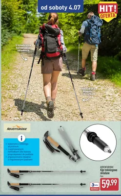 Kije trekkingowe składane Adventuridge promocja w Aldi