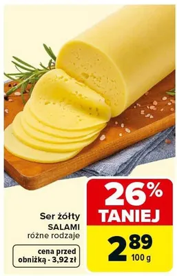 Ser żółty różne rodzaje promocja w Carrefour