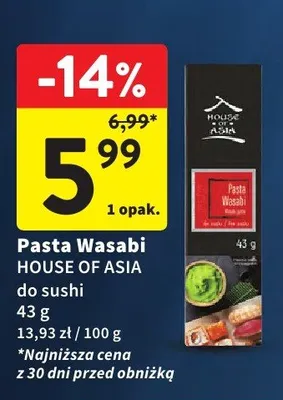 Pasta Wasabi do sushi HOUSE OF ASIA promocja w Intermarche