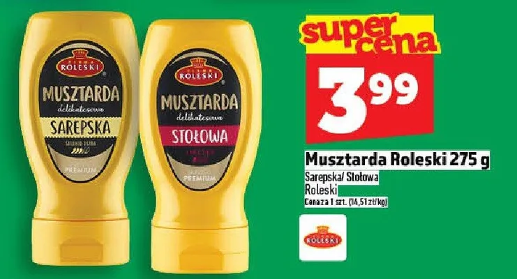 Musztarda stołowa Roleski 275g promocja w TOPAZ