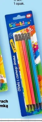 Ołówki HB z czarnego drewna z gumką Bambino 5-pak promocja w Netto