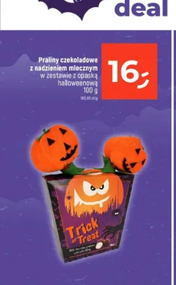 Praliny czekoladowe z nadzieniem mlecznym w zestawie z opaską halloweenową Trick or Treat promocja w Dealz