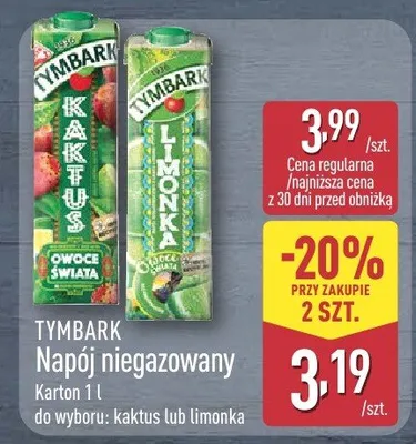 Napój niegazowany Tymbark promocja w Aldi