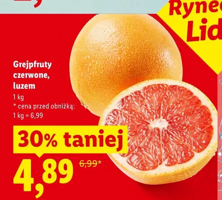 Grejpfruty czerwone luzem promocja w Lidl