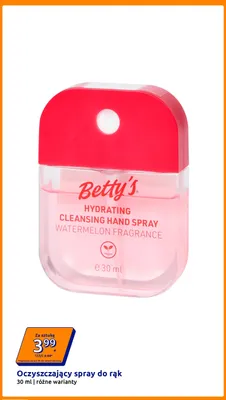 Oczyszczający spray do rąk Betty's Hydrating Watermelon Fragrance promocja w Action