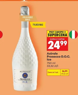 Wino musujące Astrale Prosecco D.O.C. Ice promocja w Biedronka