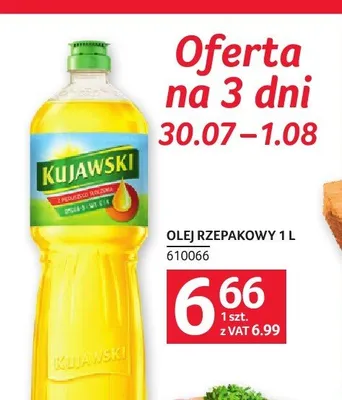 Olej rzepakowy Kujawski promocja w Selgros