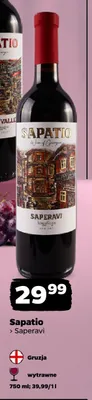 Wino czerwone wytrawne Sapatio Saperavi promocja w Netto