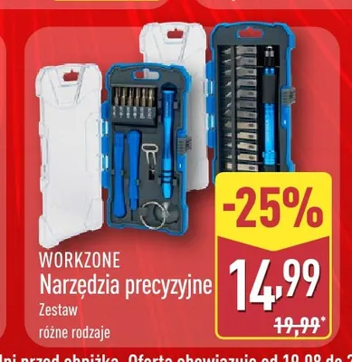 Narzędzia precyzyjne Workzone promocja w Aldi