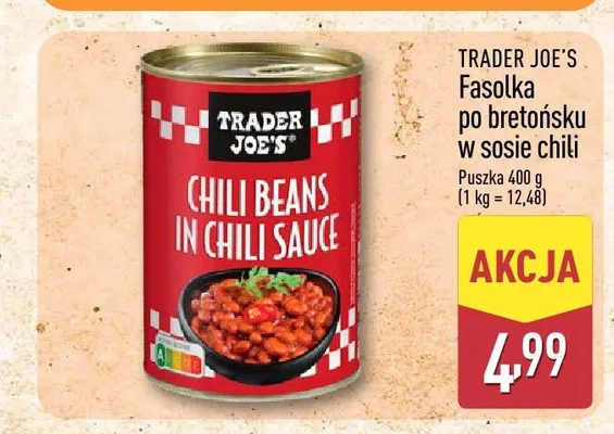 Fasolka po bretońsku w sosie chili Trader Joe's promocja w Aldi