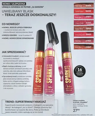 Lśniąca szminka w płynie 16 godzin Avon Scarlet Flame promocja w AVON