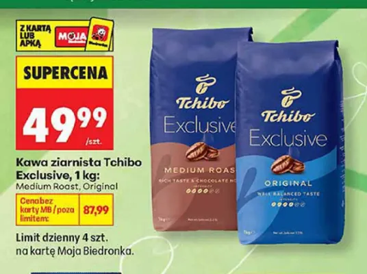 Kawa ziarnista Tchibo Exclusive Medium Roast promocja w Biedronka
