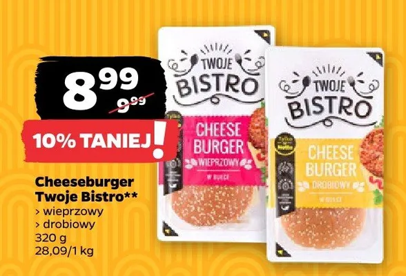 Cheeseburger wieprzowy Twoje Bistro promocja w Netto