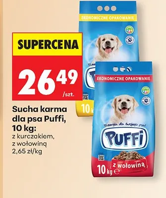 Sucha karma dla psa Puffi z wołowiną promocja w Biedronka