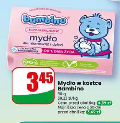 Mydło w kostce Bambino promocja w Dino