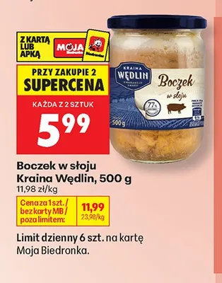Boczek w słoiku Kraina Wędlin promocja w Biedronka