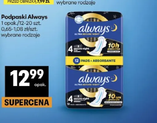 Podpaski Always promocja w Delikatesy Centrum