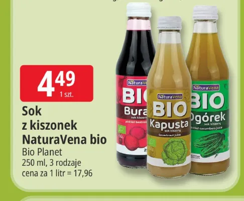 Sok z kiszonego buraka NaturaVena bio promocja w Leclerc