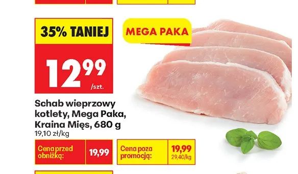 Schab wieprzowy kotlety Mega Paka Kraina Mięs promocja w Biedronka