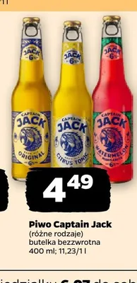 Piwo Captain Jack — wariant nieczytelny promocja w Netto