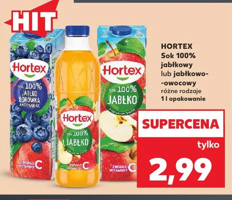 Sok jabłko borówka amerykańska Hortex 100% promocja w Kaufland