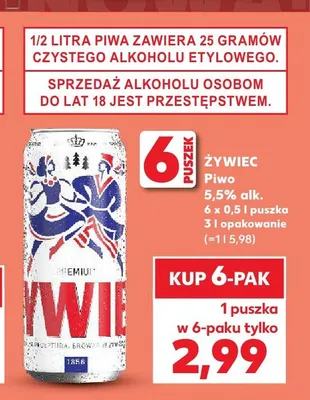 Piwo Żywiec 6-pak promocja w Kaufland
