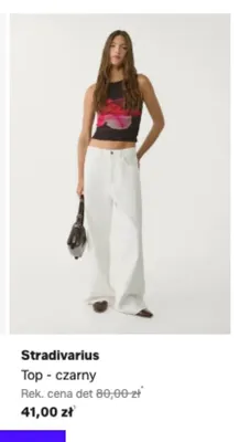 Top Stradivarius czarny promocja w Lounge by Zalando