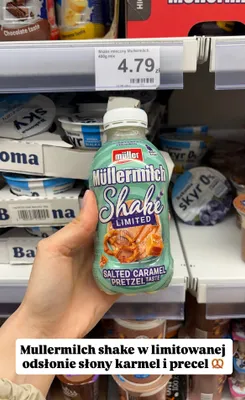 Shake mleczny limited słony karmel precel promocja w Dino