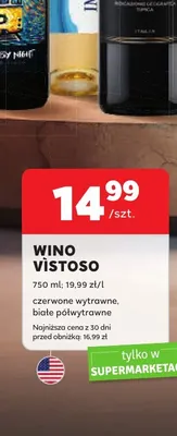Wino czerwone wytrawne Vistoso promocja w Stokrotka