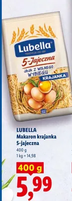 Makaron krajanka 5-jajeczna Lubella promocja w Lidl