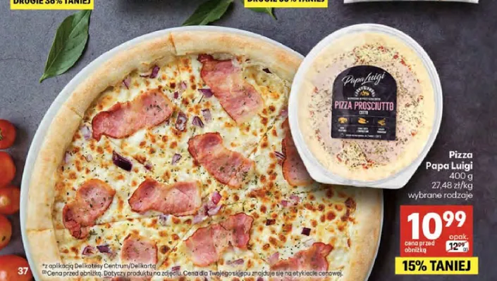 Pizza Prosciutto Papa Luigi promocja w Delikatesy Centrum