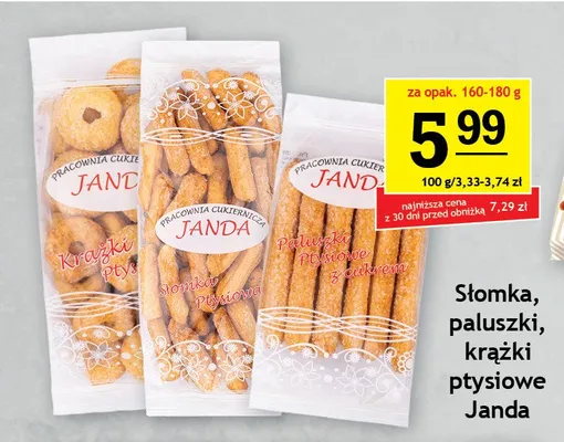 Paluszki ptysiowe z cukrem Janda promocja