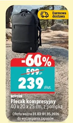 Plecak kompresyjny 40 x 20 x 25 cm, z pompką promocja w Biedronka Home