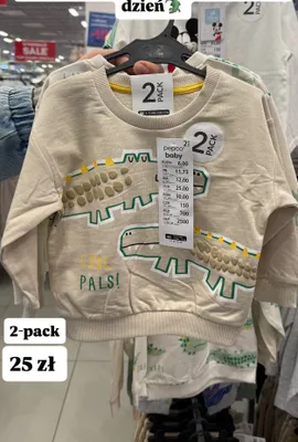 Bluza dziecięce z motywem krokodyla 2-pak promocja w Pepco