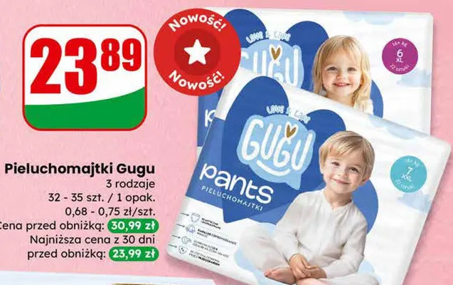 Pieluchomajtki 3 rodzaje promocja w Dino