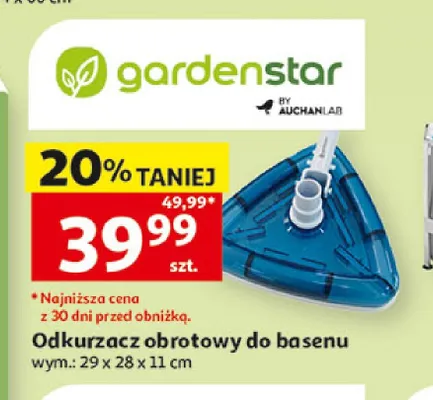 Odkurzacz obrotowy do basenu gardenstar wym.: 29x28x11cm promocja w Auchan