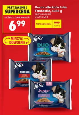 Karma dla kota Felix Fantastic 4-pak promocja w Biedronka