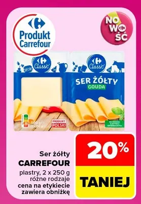 Ser żółty w plastrach Carrefour 2-pak promocja w Carrefour Market